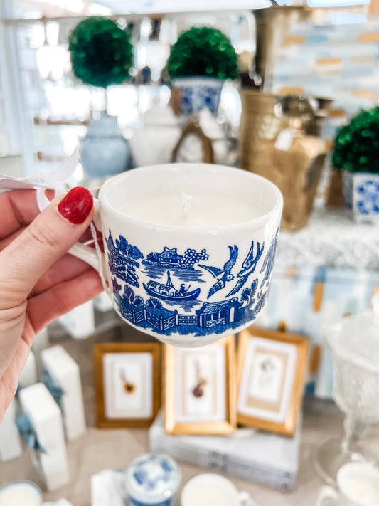 My Heart Blue and White Tea Cup